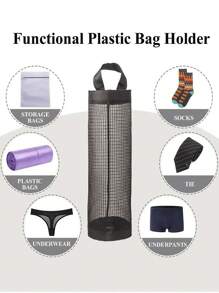 1pc/Set Hanging Trash Bag Holder, Wall-Mounted Drawstring Shoe Storage Bag, Kitchen Plastic Bag Organizer - Multicolor - View 4