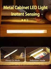 1 pieza Luz nocturna inalámbrica con sensor de movimiento, luz blanca/cálida, adecuada para gabinete, escaleras, cocina, dormitorio; luz nocturna magnética recargable, ideal para pasillos, armarios, decoración del hogar