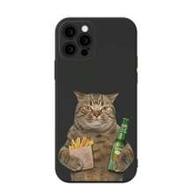 2-pack schattige en grappige schokbestendige telefoonhoesjes met kattenprint, compatibel met 16 Pro Max, 14, 13, 12, 11 Pro Max, XS Max, X, XR, 8, 7, Plus, Mini, geschikt als verjaardagscadeau voor je vriend(in) of jezelf.