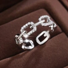 1pc Versatile Cubic Zirconia Inlaid Open Ring