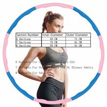 Soft Foam Weighted Hula Hoop, Detachable & Collapsible: Perfect For Fitness & Abs Exercise - Grayish Yellow - View 9