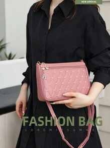 1 túi xách nữ Lingge Love Style, Túi đeo vai thời trang, dễ thương và tươi mới, Túi đeo chéo màu đen, Túi máy ảnh thời trang và đơn giản, Tay nghề thủ công tinh tế, Nhiều lớp, dung lượng lớn, Đựng đồ trang điểm, Son môi, Ví đựng tiền xu, Dây đeo vai có thể điều chỉnh để tự làm, Túi điện thoại thời trang thường ngày, Túi xách dễ thương, Túi đeo vai vuông nhỏ, Túi có dây kéo bằng da PU, Đa năng để sử dụng hàng ngày, Trợ thủ đắc lực khi đi du lịch, Quà tặng ngày lễ, Nhiều màu sắc để lựa chọn - Nhiều màu - Xem 8