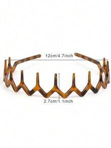 Zig Zag Headbands For Women Teen Girls Men, Plastic Hair Bands With Teeth Thin Zigzag Head Bands For Women's Hair, Non Slip Black Comb Hairbands Hair Accessories, 8 Packs Head Accessories - Multicolor - View 3