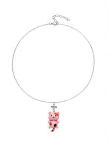 3pcs/Set Cute Cartoon Cat Pendant Necklace Set, Best Friend Jewelry Set