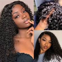 PAZAT 200% Density 4x4 5*5 Swiss HD Lace Front Jerry Curly Human Hair Wig Pre Cut Kinky Curly Wig HD Lace Closure Hair Wig Natural Black Unprocessed Virgin Human Hair Wig 13*4 13*6 Curly Lace Front Wig Short Bob Wigs(8-14inch)