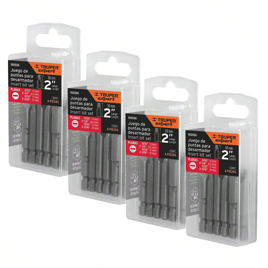 TRUPER KIT 4 PZ-Case With 6 Flat Combined Tips Length 2', Expert - Silver - View 1