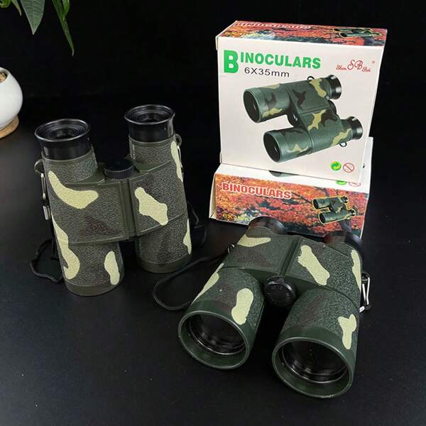 1pc Camouflage Telescope 6-35 High Magnification Binoculars Selling Hot Outdoor Tourist Spot Convenient Handheld High Definition Binoculars Students Science Experiment