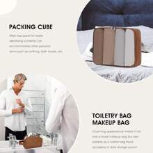 3PCS Faux Leather Weekender Bag For Women Men Large Overnight Bag Travel Duffel Bag With Shoe Compartment Toiletry Packing Cube Carry On Bag Fit 21" Laptop(Light Brown)