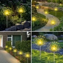 AMILL 6 Pack Outdoor Solar Garden Lights - Multicolor 540pcs Outdoor Lights, IP65 Waterproof, 8 Lighting Modes, Durable Plastic For DIY Christmas Garden, Patio, Path And House Decoration, Yard Decoration | Christmas Decorations, Yard Decoration Outdoor, Solar Yard Decoration, Outdoor Light Solar Powered, Solar Light Outdoor Garden, Solar Halloween Decoration Outdoor, Garden Decoration Outdoor, Outdoor Garden Decor, Christmas Outdoor Decoration, Garden Lighting Solar, Solar Light - Màu trắng ấm áp - Xem 4