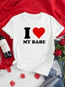 Custom Women's Short Sleeve T-Shirt - Customize I Love Theme Patterns, Add Your Own Text, Choose Color & Font, Design Your Own Personalized Printed Short Sleeve T-Shirt, Anniversary Gifts, Valentine's Day, Custom Gift, Valentine's Day Stylish,Fashion,Hipster,Casual,Minimal Chic Personalized,Customized,Custom,Unique Guy Costumes,Capsule Wardrobe,Men Basic/Street Style Ideal Gifts For Him Boyfriend,Family,Friends For Birthdays,For Vacation/Holiday,For School/Competition,For Sports/Climbing,Chic Autumn