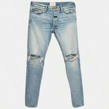 Fear of God Blue Denim Knee Ripped Jeans M Waist 32''