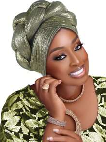 欧非穆斯林编织头巾，纯色女士头巾，适合日常佩戴、婚礼、聚会、特殊场合、母亲节礼物 - A - 查看 12