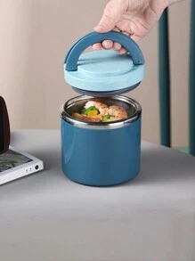 1 Pieza Recipiente térmico portátil para sopa Caja de Bento aislada con sello Envase de alimentos con asa Caja de almuerzo de gran capacidad de acero inoxidable para salidas, campamentos y viajes, 630/1000ml Taza térmica aislada para sopa Recipiente de alimentos de acero inoxidable para bento apto para microondas para la escuela