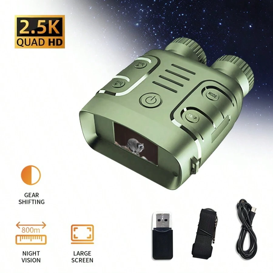 2.5K Binocular Night-Visions Device 10X Binocular Day Night Use Photo Video Taking Digital Zoom For Hunting Boating, Battery Powered (Included 2000mAh);Thansgiving Christmas Gift - R18 Green - View 1