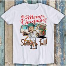 Merry Christmas Shitters Full Weird Meme Cousin Eddie Funny Unusual Style Cult Movie Music Gift Tee T Shirt P865 - 白色 - 查看 1