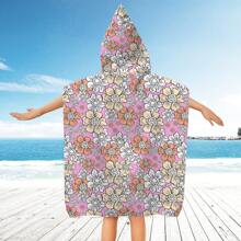 Toallas con capucha para la playa - Toalla de baño para niños pequeños, toalla de playa tipo poncho para niñas, de secado rápido, suave y ligero, con diseños de sirenas, pandas, flores, unicornios, flamencos, flores, palmeras y arcoíris, ideal para bodas de verano, decoración del baño y vuelta al colegio