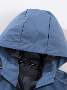 Men's Windproof Jacket, Waterproof, Breathable, With Hood, Zipper, Long Sleeves And Pockets, Ideal For Hiking, Jogging, Biking, Outdoor Fitness And Sports.