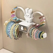 1/2pcs Wall Mounted Hair Accessories Storage Rack Punch Free Hair Hoop Hair Tie Hair Clip Hairband Display Stand Barrettes Organizer
