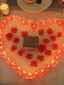 27/18/9 piezas/1 pieza Velas de té sin perfume con forma de corazón, cada una con un tiempo de quemado de hasta 3 horas, suministros para bodas, decoración interior, velas con forma de corazón románticas, adecuadas para cumpleaños, propuestas, amor, decoración del Día de San Valentín, decoración de habitaciones interiores