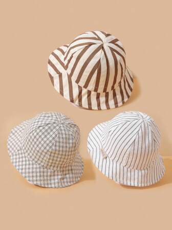 1pc Checkered Baby Bucket Hat, Suitable For Girls' Daily Outdoor Use In Spring And Summer, Suitable As A Gift.