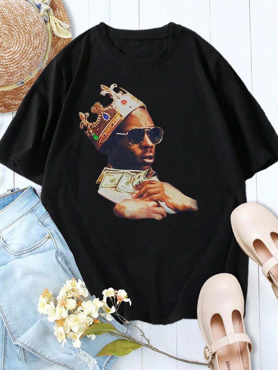 Dave Chappelle King Women's Tee Shirt - Funny Graphic Stand-Up Comedy - Black - View 1
