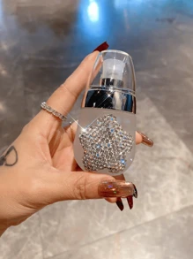 1 Pc 30ml Refillable Lotion Dispenser Bottle, Luxury Rhinestone Design Makeup Foundation Remover Lotion Cream Travel Portable Glass Jar