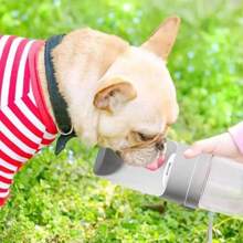 Portable Dog Water Bottle With Food Container Large Capacity Puppy Water Dispense Food Feeder Foldable Pet Drinking Cup