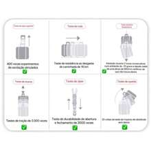 Mala 10 KG Padrão Anac Para Viagem Bordo Bagagens De Abs Resistente A Prova de Explosão Com Zíper Expansível / Rodinhas 360 Removíveis / Cadeado Numérica / Alça Retrátil