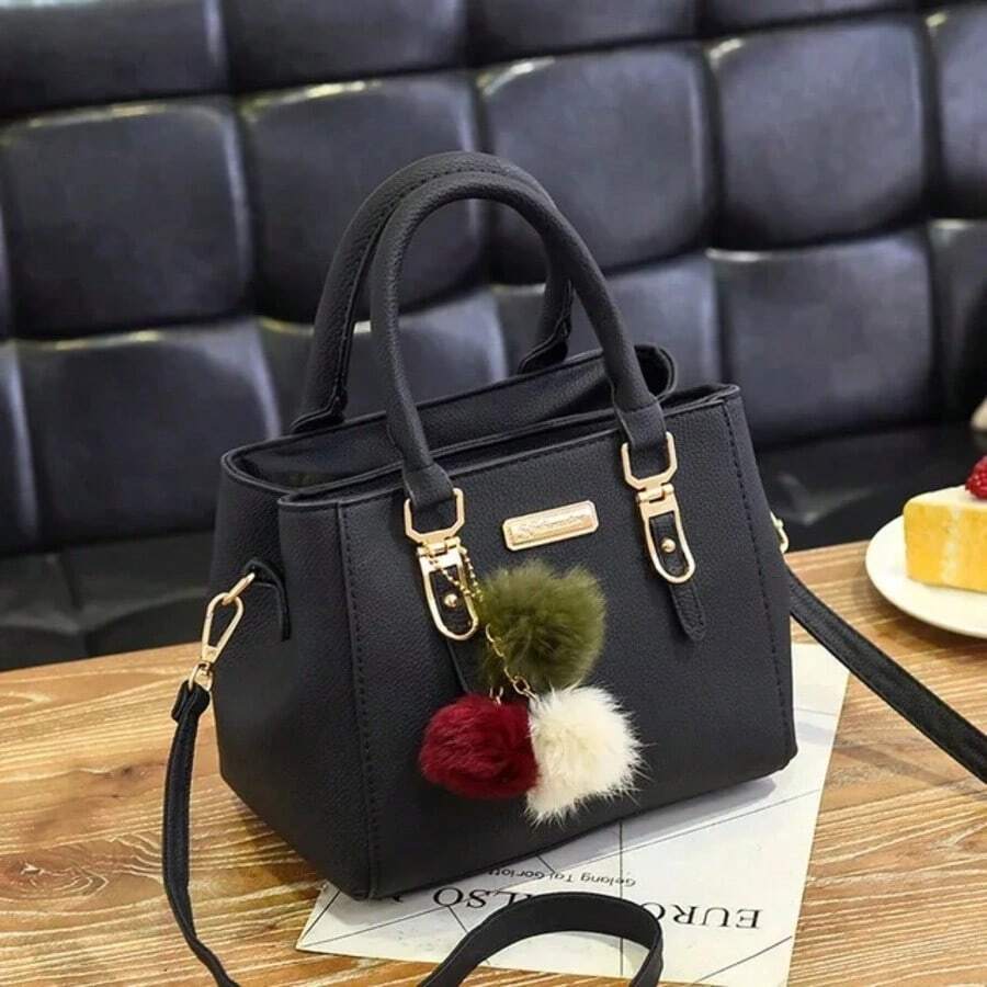 Luxury Handbag Women Crossbody Bag With Tassel Hanging Large Capacity Female Shoulder Bags Embroidery Tote Sac A Main - Black-a - View 1