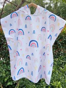 Toallas con capucha para la playa - Toalla de baño para niños pequeños, toalla de playa tipo poncho para niñas, de secado rápido, suave y ligero, con diseños de sirenas, pandas, flores, unicornios, flamencos, flores, palmeras y arcoíris, ideal para bodas de verano, decoración del baño y vuelta al colegio