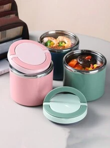 1 Pieza Recipiente térmico portátil para sopa Caja de Bento aislada con sello Envase de alimentos con asa Caja de almuerzo de gran capacidad de acero inoxidable para salidas, campamentos y viajes, 630/1000ml Taza térmica aislada para sopa Recipiente de alimentos de acero inoxidable para bento apto para microondas para la escuela