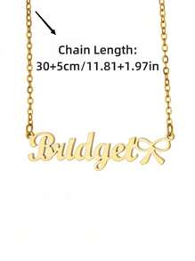 1PC Customized Stainless Steel Nameplate Necklace, Pendant Necklaces Stainless Steel Baby Jewelry Personalize Name Choker Girls Necklace Kids Children Numbers Boy Custom Silver/Gold Color, Fashion, Vintage, Casual, Simple Customization Everyday Wear, Birthday, Mother's Day