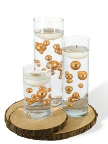100g/200g Faux Pearl Vase Filler Decor, No Hole Pearl Beads Vase Filler 10/16/20mm Mixed, Great For Floating Candles, Vase Accessories, Table Centerpiece, For Birthday, Wedding, Anniversary, Theme Party, Ambiance Setting, Room, Home Decor