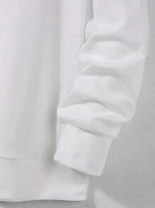 Women'S Casual Hooded Sweatshirt With "Friends Don't Lie" Graphic Design - Light Gray Pullover With Drawstring, Cartoon Print, All-Season Comfort, Casual Wear|Cartoon Print Hoodie|Comfortable Fit, Sweater Hoodie,Fall Hoodies,Men's Fall Clothes,Street Wear,Halloween,Mens Hoodies,Y2k Clothes,Jesus Hoodie,Thanksgiving Day,Nightmare Before Christmas,Christmas - White - View 3