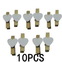 20pcs/50pcs/100pcs Postcard Clips Family Wedding Valentine's Day Decoration, Quilt Drying Clips, Red Heart Love Wooden Clothes Photo Paper Pins Mini Clothespins