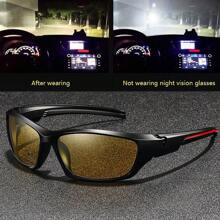 WSZ Retro Rectangular Sports Style Unisex Cycling Fishing Driving Glasses, Comfortable PC Frame And Lenses, Luxury Brand Designer Fashion Glasses, Classic Retro Outdoor Sports Fashion Glasses, Suitable For Travel, Driving, Hiking, Running, Camping, Motorcycle Riding - F33-a - View 1
