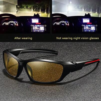 Retro Rectangular Sports Style Unisex Cycling Fishing Driving Glasses, Comfortable PC Frame And Lenses, Luxury Brand Designer Fashion Glasses, Classic Retro Outdoor Sports Fashion Glasses, Suitable For Travel, Driving, Hiking, Running, Camping, Motorcycle Riding