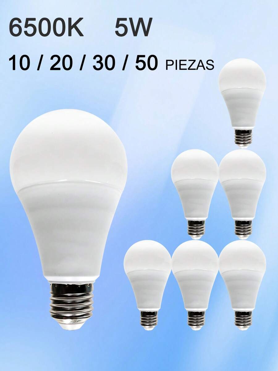 Pack Of 10/20/30/50 5W/7W/9W/12W/15W/18W/21W 6500K LED Energy Saving Bulbs, E27 Base, Non-Dimmable