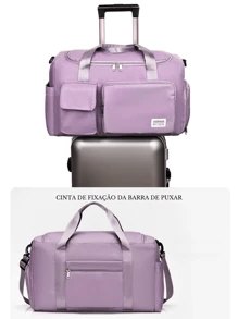 Bolsa Mala Academia Viagem Transversal Casual - Azul Marinho - Visão 7