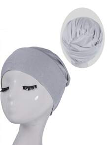 1 Peça Boné de Lã Feminino em Cor Sólida, Semelhante a Seda, de Algodão Macio, Gorro Elástico e Sem Costura, Multicolorido e Resistente a Bolinhas