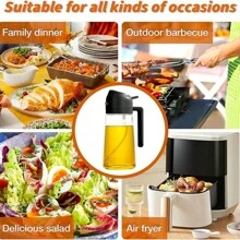 Oil Sprayer For Cooking, Olive Oil Dispenser Bottle For Kitchen, Premium Glass Oil Bottle, Oil Mister For Air Fryer, Salad, Frying, BBQ - Multicolor - View 3