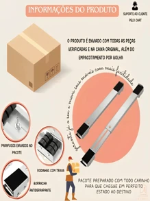 Suporte Universal De Móveis Ajustável Para Máquina De Lavar Geladeira Móveis Base - Sortido (PRETO, BRANCO OU CINZA) - Visão 4