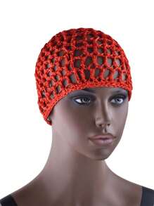 1pc Handmade Crocheted Beanie, Kufiya Hat, Women Headwear, Hair Net, Hair Snood - Multicolor - View 7
