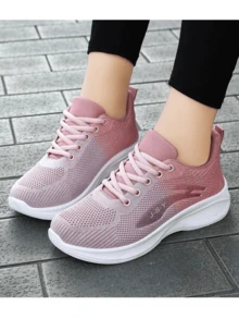 Women's Non-Slip Mesh Tennis Shoes Breathable Comfortable Casual Sneakers. - 粉色 - 查看 8