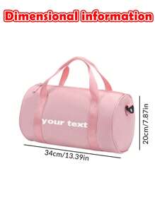Customized Personalized Dance Bag, Girls Dance Bag, Dance & Fitness Bag, Universal Sports & Travel Bag, Lightweight Nylon Pink Dance Bag For Teenage Girls, Casual Fashion Handbag, Adjustable Shoulder Strap, Foldable, Zipper Closure And Polyester Lining, Suitable For Ballet Dancers And Everyday Use, For Dance And Fitness Equipment - Multicolor - View 5