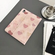 Custodia per tablet a forma di cuore stile libro, compatibile con protezioni per schermo in vetro temperato dello stesso modello, custodia protettiva per tablet, protezione anti-caduta morbida, custodia protettiva ultra-sottile/supporto intelligente/auto-risveglio compatibile con iPad 10.2 pollici 2021/2020 iPad 9a/8a generazione/, custodia per tablet, con supporto per penna, supporta la funzione di riattivazione/sospensione automatica - nero - Visualizzare 6