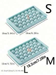 1pc Random Picked (Small/Medium/Large) Covered Round Ice Ball Maker Mold Trays Ice Cubes, Household Tray For Summer - Pink - View 3