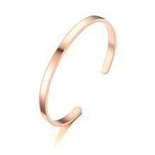 1 件时尚 4 毫米、6 毫米、8 毫米宽不锈钢 C 形开口袖口手链 - 现代简约设计，玫瑰金，彩虹蓝/灰和黑色，抛光饰面，简约优雅的日常不锈钢手镯可调节袖口，适合男士和女士日常佩戴，展现个人风格和多功能性 - 彩色 - 查看 23