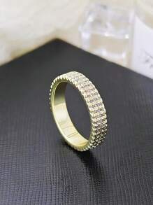 Moonso 镀银美学全圆方晶锆石永恒戒指适用于婚礼订婚奢华手指批发珠宝 R721 - 銀色 - 查看 10