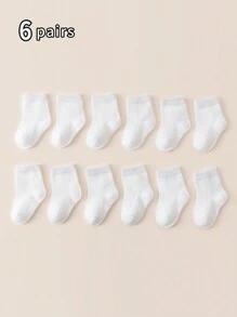 10 双白色婴儿/幼儿袜子，无束缚，适合春夏季